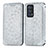 Leather Case Stands Fashionable Pattern Flip Cover Holder S01D for Oppo Reno6 Pro 5G Silver