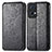 Leather Case Stands Fashionable Pattern Flip Cover Holder S01D for Oppo Reno7 Pro 5G Black