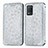 Leather Case Stands Fashionable Pattern Flip Cover Holder S01D for Realme 8 5G Silver