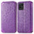 Leather Case Stands Fashionable Pattern Flip Cover Holder S01D for Realme 8i Purple