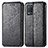 Leather Case Stands Fashionable Pattern Flip Cover Holder S01D for Realme 9 5G India Black