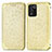 Leather Case Stands Fashionable Pattern Flip Cover Holder S01D for Realme 9 SE 5G Gold