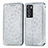 Leather Case Stands Fashionable Pattern Flip Cover Holder S01D for Realme GT Master Explorer 5G Silver