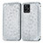 Leather Case Stands Fashionable Pattern Flip Cover Holder S01D for Realme Narzo 50 4G Silver