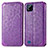 Leather Case Stands Fashionable Pattern Flip Cover Holder S01D for Realme Narzo 50i Purple