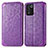 Leather Case Stands Fashionable Pattern Flip Cover Holder S01D for Realme Q3s 5G Purple