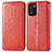 Leather Case Stands Fashionable Pattern Flip Cover Holder S01D for Realme Q3s 5G Red