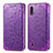 Leather Case Stands Fashionable Pattern Flip Cover Holder S01D for Samsung Galaxy A01 SM-A015 Purple