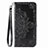 Leather Case Stands Fashionable Pattern Flip Cover Holder S01D for Samsung Galaxy A02 Black