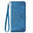 Leather Case Stands Fashionable Pattern Flip Cover Holder S01D for Samsung Galaxy A02 Blue