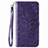 Leather Case Stands Fashionable Pattern Flip Cover Holder S01D for Samsung Galaxy A02 Purple