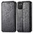 Leather Case Stands Fashionable Pattern Flip Cover Holder S01D for Samsung Galaxy A02s Black