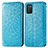 Leather Case Stands Fashionable Pattern Flip Cover Holder S01D for Samsung Galaxy A02s Blue