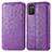 Leather Case Stands Fashionable Pattern Flip Cover Holder S01D for Samsung Galaxy A02s Purple