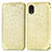 Leather Case Stands Fashionable Pattern Flip Cover Holder S01D for Samsung Galaxy A03 Core Gold