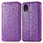 Leather Case Stands Fashionable Pattern Flip Cover Holder S01D for Samsung Galaxy A03 Core Purple