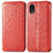 Leather Case Stands Fashionable Pattern Flip Cover Holder S01D for Samsung Galaxy A03 Core Red