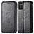 Leather Case Stands Fashionable Pattern Flip Cover Holder S01D for Samsung Galaxy A03s Black