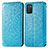 Leather Case Stands Fashionable Pattern Flip Cover Holder S01D for Samsung Galaxy A03s Blue