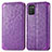 Leather Case Stands Fashionable Pattern Flip Cover Holder S01D for Samsung Galaxy A03s Purple