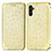 Leather Case Stands Fashionable Pattern Flip Cover Holder S01D for Samsung Galaxy A04s Gold