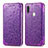 Leather Case Stands Fashionable Pattern Flip Cover Holder S01D for Samsung Galaxy A11 Purple