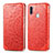 Leather Case Stands Fashionable Pattern Flip Cover Holder S01D for Samsung Galaxy A11 Red