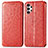Leather Case Stands Fashionable Pattern Flip Cover Holder S01D for Samsung Galaxy A13 4G Red
