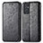 Leather Case Stands Fashionable Pattern Flip Cover Holder S01D for Samsung Galaxy A15 4G Black