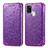 Leather Case Stands Fashionable Pattern Flip Cover Holder S01D for Samsung Galaxy A21s Purple