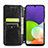 Leather Case Stands Fashionable Pattern Flip Cover Holder S01D for Samsung Galaxy A22 4G