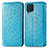 Leather Case Stands Fashionable Pattern Flip Cover Holder S01D for Samsung Galaxy A22 4G Blue