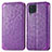 Leather Case Stands Fashionable Pattern Flip Cover Holder S01D for Samsung Galaxy A22 4G Purple