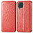 Leather Case Stands Fashionable Pattern Flip Cover Holder S01D for Samsung Galaxy A22 4G Red