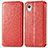 Leather Case Stands Fashionable Pattern Flip Cover Holder S01D for Samsung Galaxy A22 5G SC-56B Red