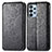 Leather Case Stands Fashionable Pattern Flip Cover Holder S01D for Samsung Galaxy A23 4G Black