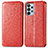 Leather Case Stands Fashionable Pattern Flip Cover Holder S01D for Samsung Galaxy A23 4G Red