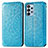 Leather Case Stands Fashionable Pattern Flip Cover Holder S01D for Samsung Galaxy A23 5G Blue