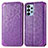 Leather Case Stands Fashionable Pattern Flip Cover Holder S01D for Samsung Galaxy A23 5G Purple