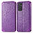 Leather Case Stands Fashionable Pattern Flip Cover Holder S01D for Samsung Galaxy A24 4G Purple