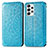 Leather Case Stands Fashionable Pattern Flip Cover Holder S01D for Samsung Galaxy A33 5G Blue