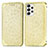 Leather Case Stands Fashionable Pattern Flip Cover Holder S01D for Samsung Galaxy A33 5G Gold