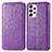 Leather Case Stands Fashionable Pattern Flip Cover Holder S01D for Samsung Galaxy A33 5G Purple