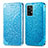 Leather Case Stands Fashionable Pattern Flip Cover Holder S01D for Samsung Galaxy A52 4G Blue