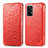 Leather Case Stands Fashionable Pattern Flip Cover Holder S01D for Samsung Galaxy A52 4G Red