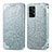 Leather Case Stands Fashionable Pattern Flip Cover Holder S01D for Samsung Galaxy A52 4G Silver