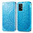 Leather Case Stands Fashionable Pattern Flip Cover Holder S01D for Samsung Galaxy A52 5G Blue