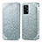 Leather Case Stands Fashionable Pattern Flip Cover Holder S01D for Samsung Galaxy A52 5G Silver