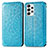 Leather Case Stands Fashionable Pattern Flip Cover Holder S01D for Samsung Galaxy A53 5G Blue