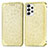 Leather Case Stands Fashionable Pattern Flip Cover Holder S01D for Samsung Galaxy A53 5G Gold